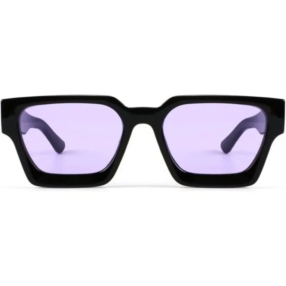 ⚡Men Black/Purple Fashion Trendy Square Shades Rectangle Designer SunGlasses